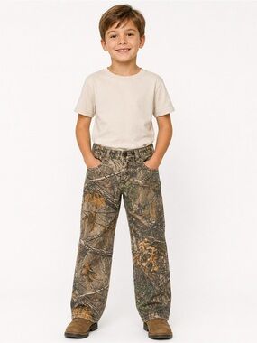 Realtree Kids Camo Straight-Leg Jeans - Brown/Green
